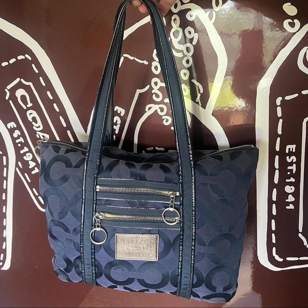 y2k 2000s Coach Poppy OP Art Scribble monogram Purse / Handbag